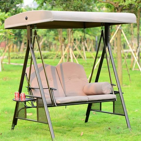 Xích đu đôi ngoài trời, nhôm đúc sơn tĩnh điện, chịu lực tốt