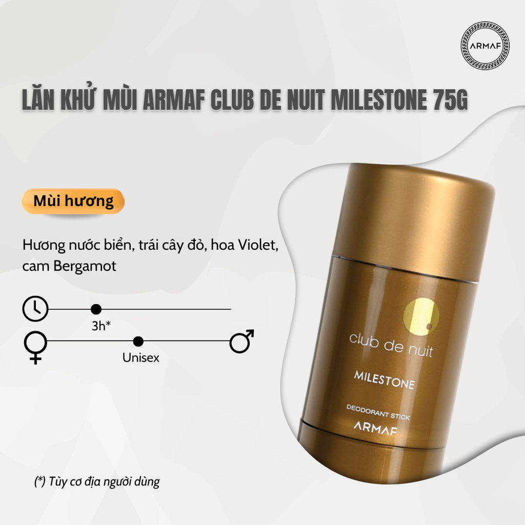 Lăn khử mùi Armaf Club de Nuit Milestone 75g