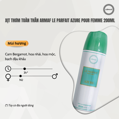 Xịt thơm toàn thân Armaf Le parfait Azure Pour Femme 200ml