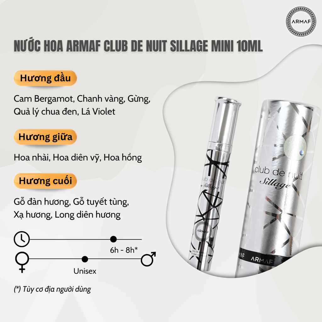 Nước hoa Armaf Club de Nuit Sillage 10ml