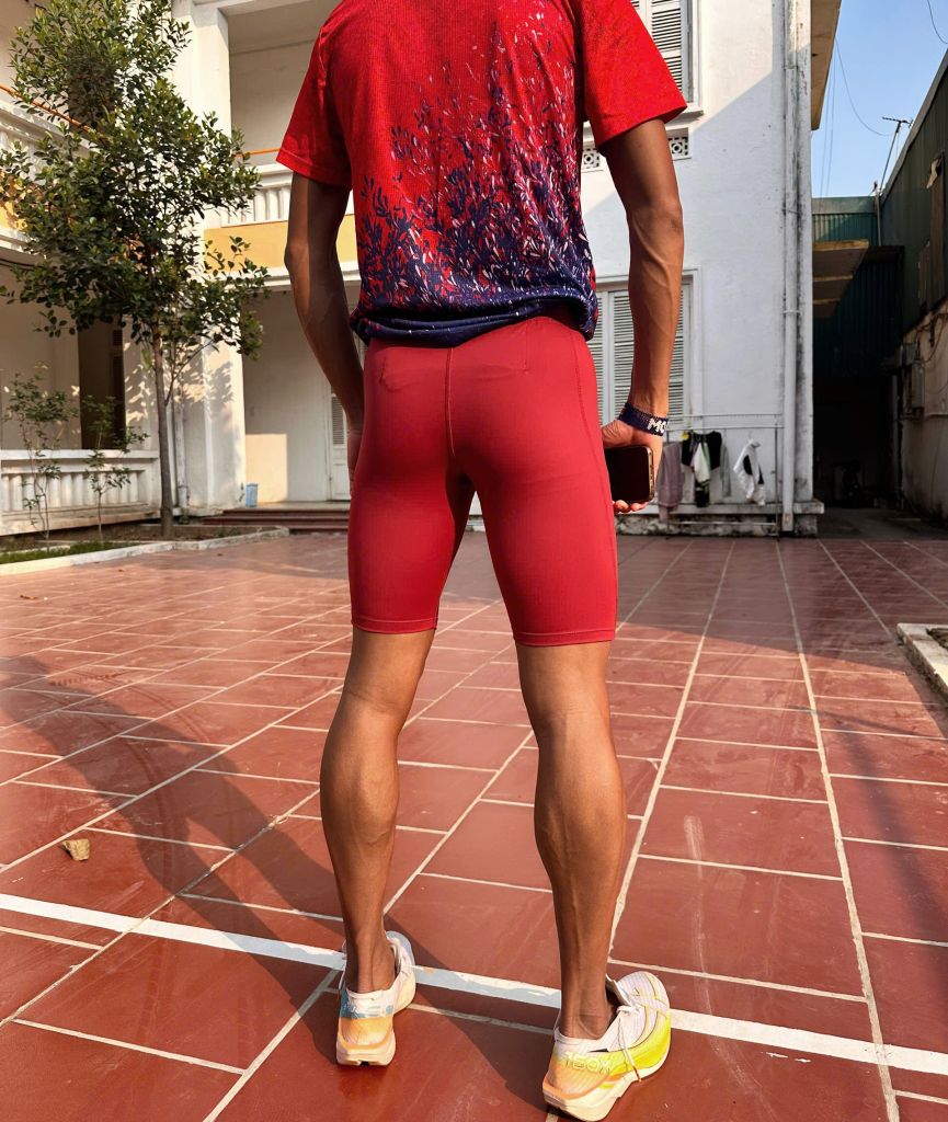 Quần bó cơ E* RED ( Vải trơn)