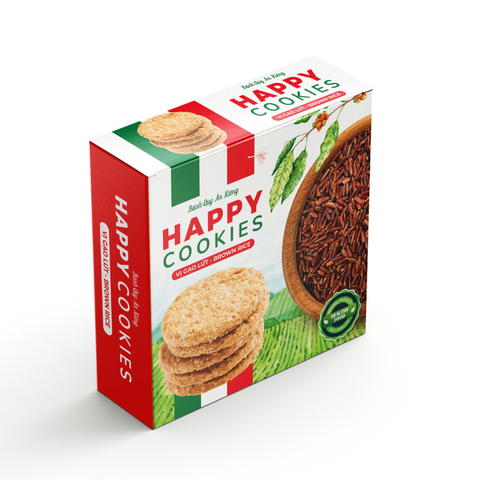  Bánh Quy Ăn Kiêng Happy Cookies Gạo Lứt Hộp 250g và 285g 