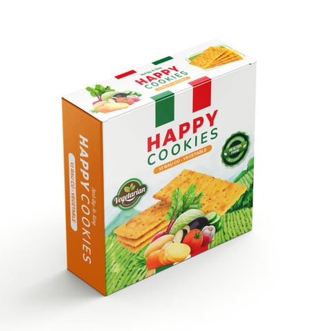  Bánh Quy Ăn Kiêng Happy Cookies Rau Củ Hộp 250g và 285g 