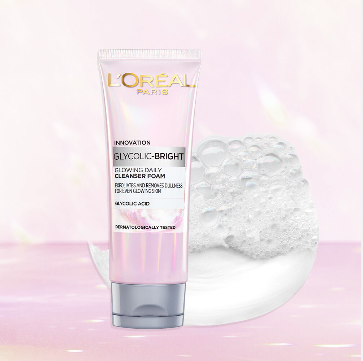  [Hàng Công Ty] Sữa Rửa Mặt Giúp Sáng Da Loreal Paris Glycolic-Bright Glowing Foam Cleanser 100ml 
