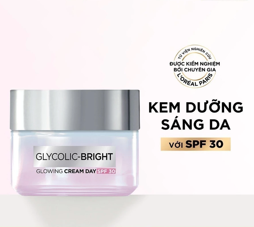  [Hàng Công Ty] Kem ngày dưỡng sáng mờ thâm nám Loreal Paris Glycolic-Bright Glowing Cream Day SPF 30 50ml 