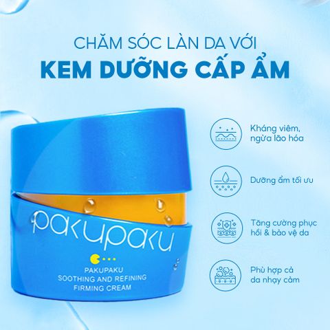Kem dưỡng cấp ẩm, làm dịu và săn chắc da Pakupaku Soothing & Refining Firming Cream 50g