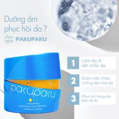 Kem dưỡng cấp ẩm, làm dịu và săn chắc da Pakupaku Soothing & Refining Firming Cream 50g