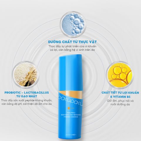Tinh chất dưỡng ẩm, làm dịu và săn chắc da Pakupaku Soothing & Refining Firming Essence 30ml