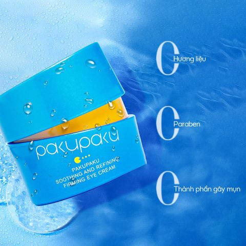 Kem dưỡng mắt ngừa lão hóa, giảm quầng thâm Pakupaku Soothing And Refining Firming Eye Cream 15g