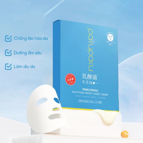 Mặt nạ dưỡng ẩm và làm dịu da Pakupaku Soothing Moist Sheet Mask 25mlx5