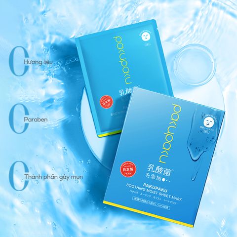 Mặt nạ dưỡng ẩm và làm dịu da Pakupaku Soothing Moist Sheet Mask 25mlx5