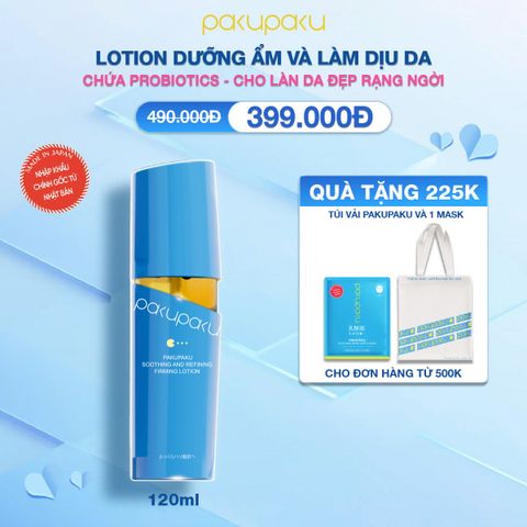Lotion dưỡng ẩm, làm dịu và săn chắc da Pakupaku Soothing & Refining Firming Lotion 120ml