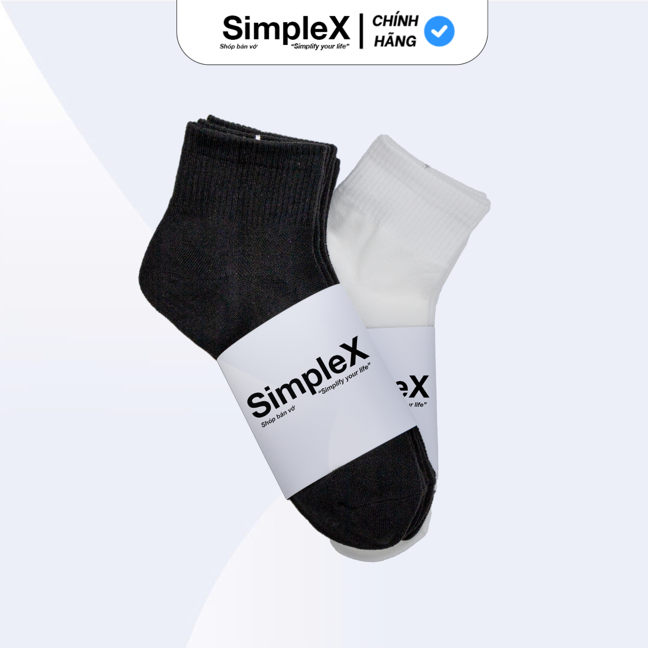 [SimpleX] Tất Vớ Nam Nữ Trơn Unisex Cổ Ngắn Cotton, Thoáng Khí, Chống