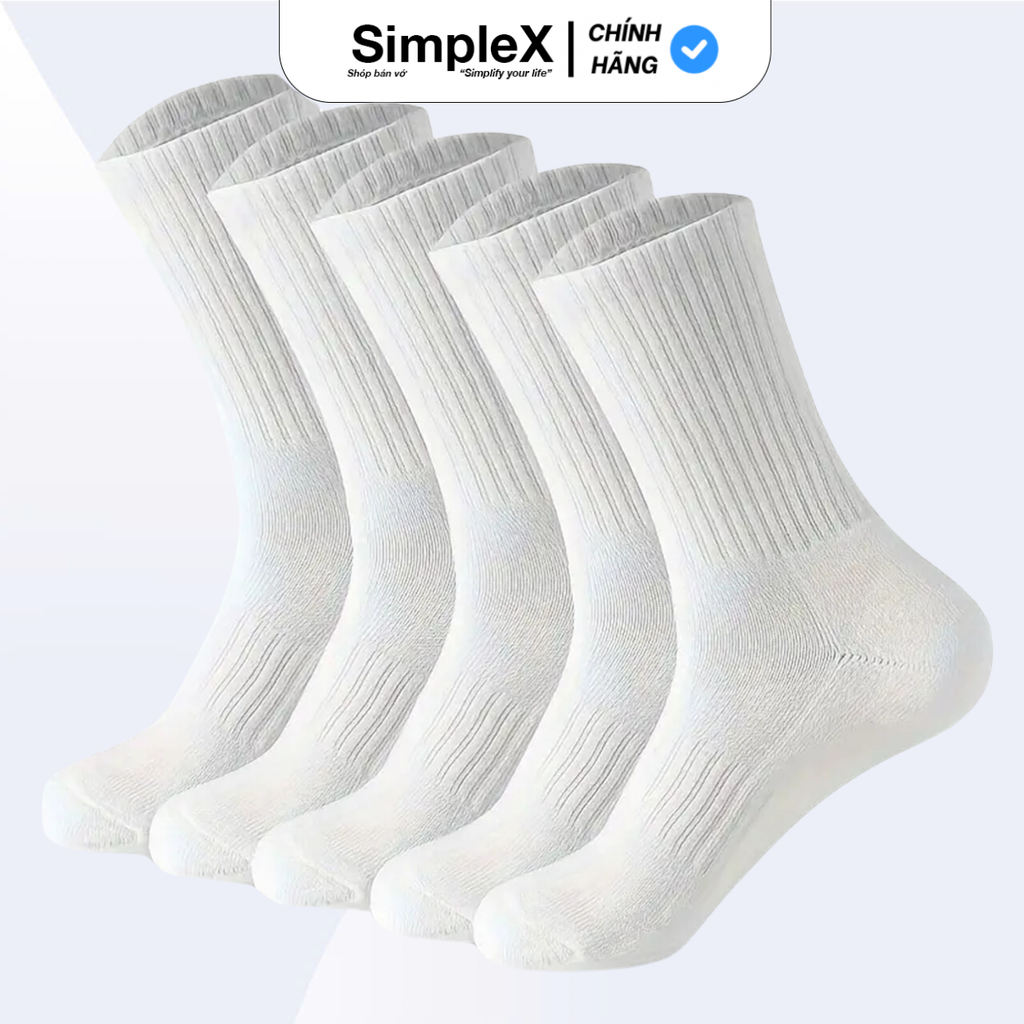[SimpleX][PREMIUM][SET 10 ĐÔI + TẶNG 1] Tất Vớ Nam Nữ Trơn Unisex Cổ c
