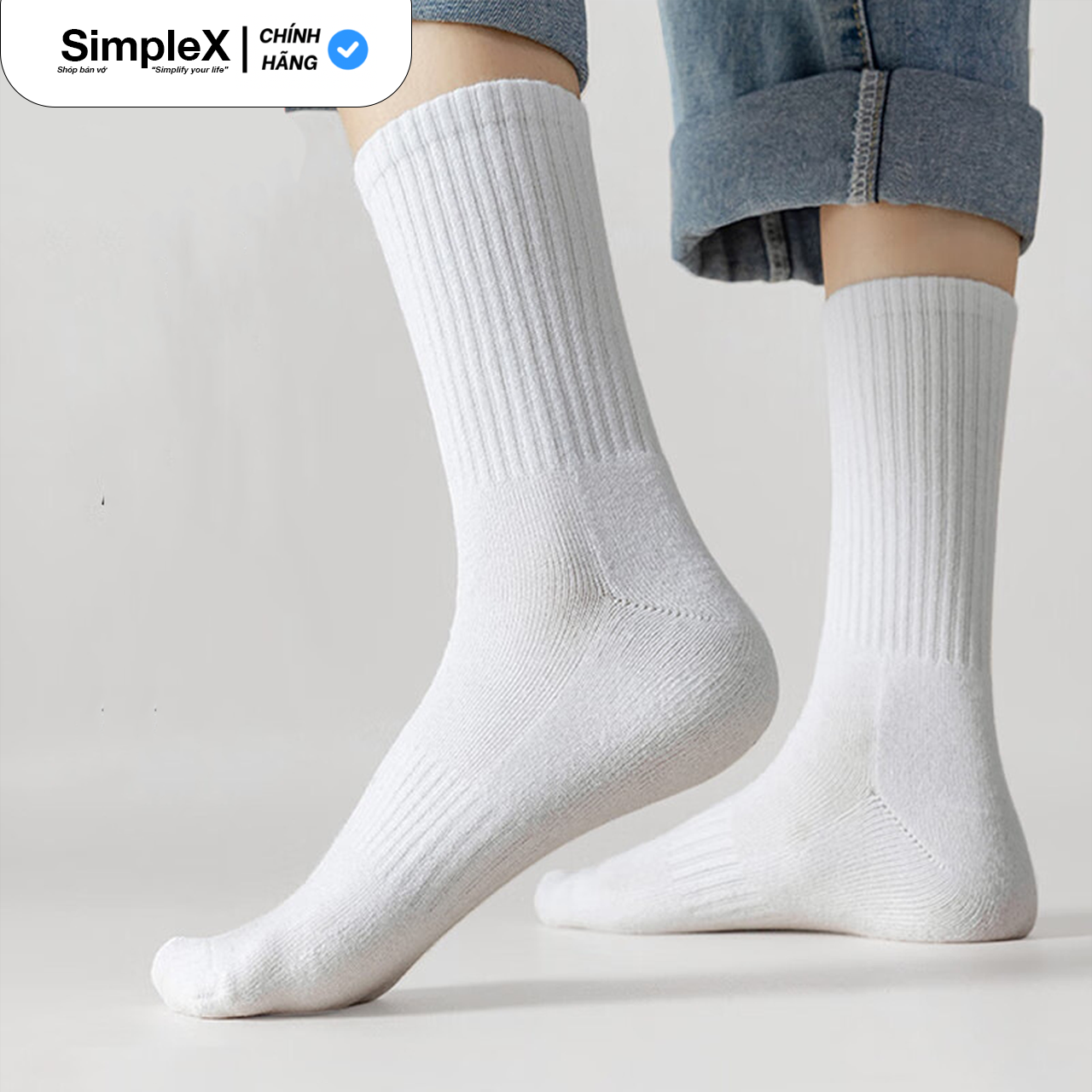 [SimpleX][SET 10 ĐÔI + TẶNG 2] Tất Vớ Nam Nữ Cổ Cao, Cổ Lửng, Cotton,