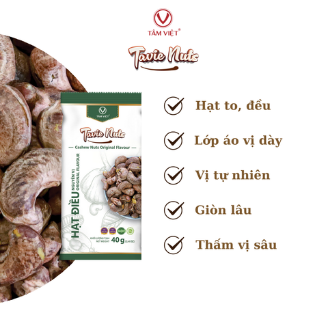  Tavie Nuts - Hạt điều Nướng nguyên vị 