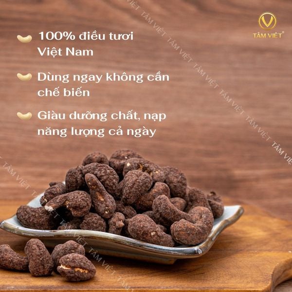  HẠT ĐIỀU VỊ CACAO - ĂN VẶT HEALTHY ORGANIC - HẠT DINH DƯỠNG KHÔNG CHẤT PHỤ GIA 