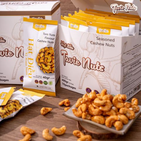  COMBO 10 GÓI HẠT ĐIỀU TẨM VỊ GÓI 40GR DÙNG THỬ - HẠT DINH DƯỠNG - ĂN VẶT HEALTHY KHÔNG CHẤT BẢO QUẢN 