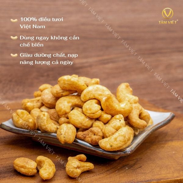  HẠT ĐIỀU TẨM VỊ RANG MUỐI - ĂN VẶT HEALTHY ORGANIC - HẠT DINH DƯỠNG KHÔNG CHẤT PHỤ GIA. 