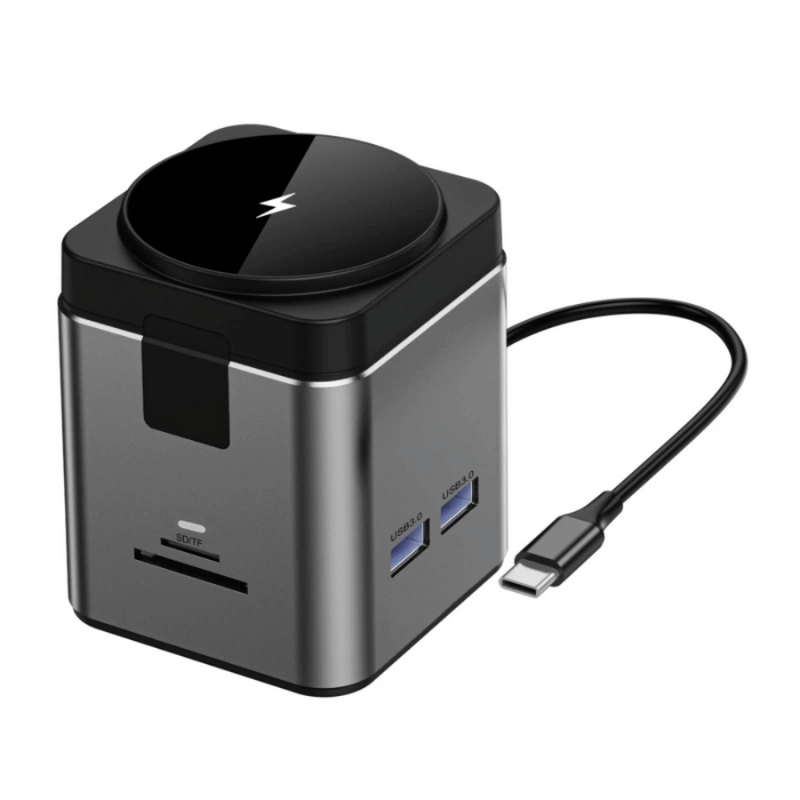 Dock Sạc WiWU Cube Hub 9in1 USB-C Wi-W025 Tương Thích HDMI Cho MacBook SD/TF Docking Station