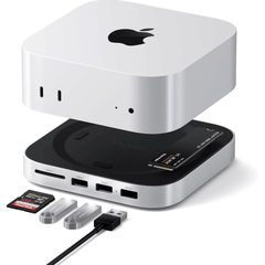 Đế Kiêm Hub Chuyển Đổi Satechi Cho Mac Mini M4 với Box NVME SSD ST-GNMMES