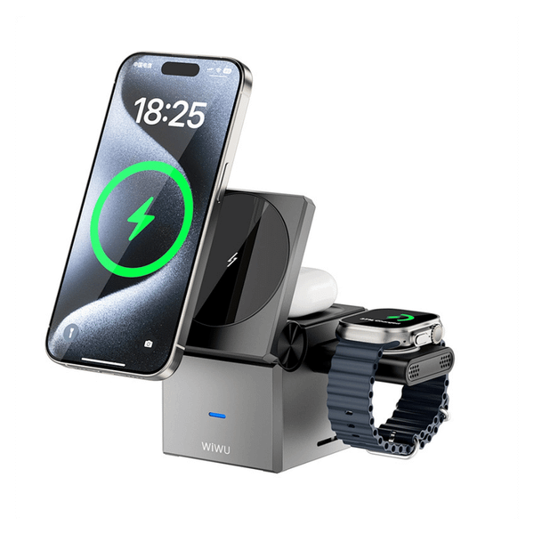 Dock Sạc Không Dây WIWU Small Square 3in1 Cho iPhone/ AirPods/ Apple Watch Wi-W030