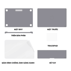 Bộ Dán MacBook Full 5in1 JCPAL Macguard Air M2/ M3 Air 15 inch