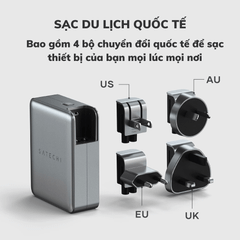 Bộ Sạc Satechi 145W 4 Cổng USB-C GaN Travel ST-W145GTM