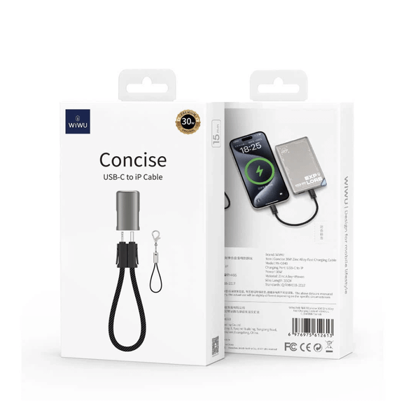 Cáp Sạc iPhone Móc Khoá WIWU Concise USB-C to Lightning 30W 15cm Wi-C040