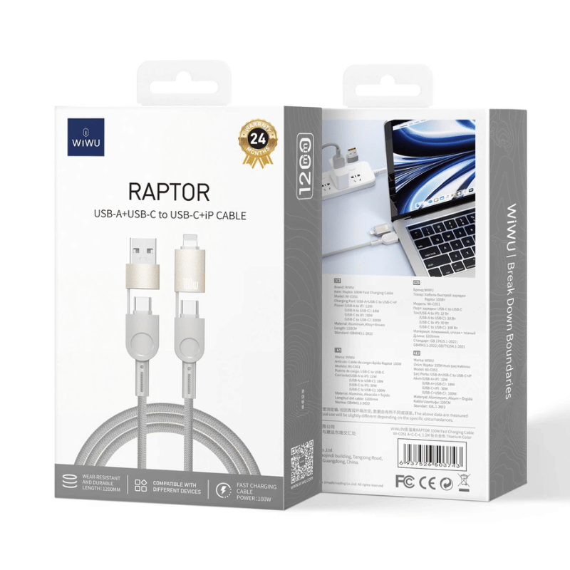 Cáp Sạc WiWU Raptor 4in1 100W Wi-C051