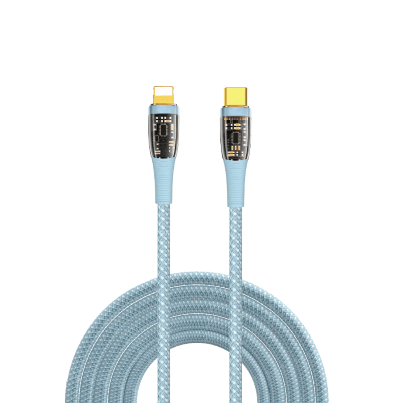 Cáp Sạc WiWU Trong Suốt USB-C To Lightning TM01