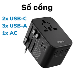Củ Sạc/ Phích Cắm Đa Năng Du Lịch WIWU Universal