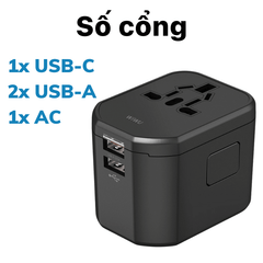 Củ Sạc/ Phích Cắm Đa Năng Du Lịch WIWU Universal