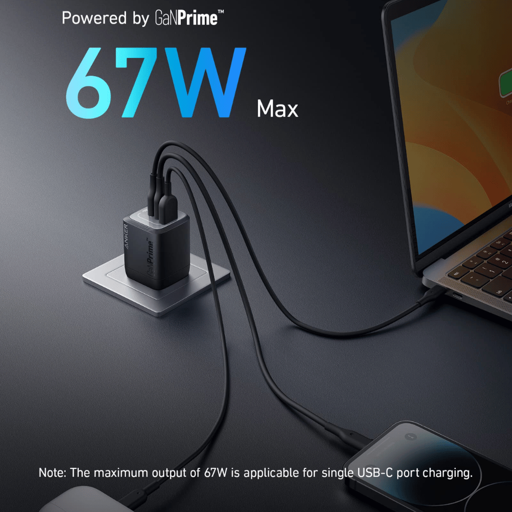 Củ Sạc Anker Prime 2C1A 67W A2669 - Black