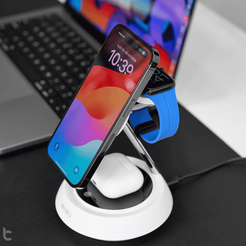 Dock Sạc WIWU 3in1 iPhone/ AirPods/ Apple Watch W002