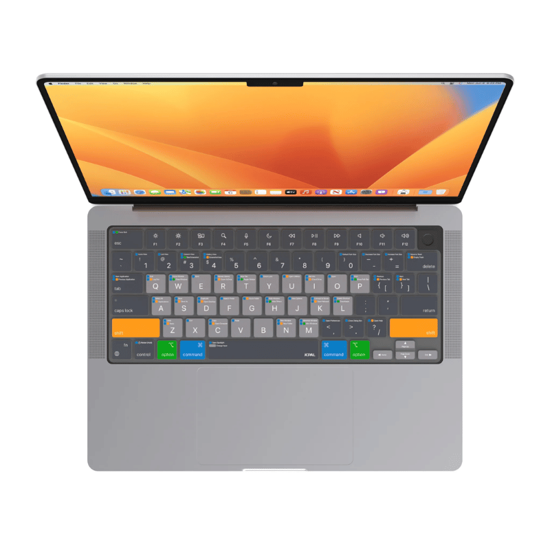 Miếng Lót Phủ Bàn Phím MacBook JCPAL Verskin Phím Tắt Learn MacOS Grey