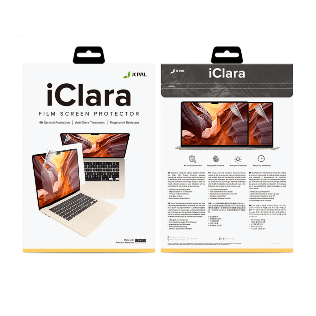 Miếng dán màn hình Macbook Air 15 inch 2023 JCPAL iClara từ tính trong suốt bảo vệ lớp chống loá, chống trầy xước