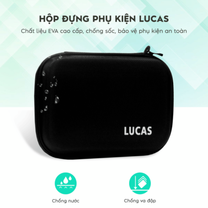 Hộp Đựng Củ, Cáp Sạc, Phụ Kiện MacBook Lucas Đen