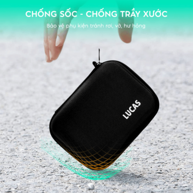 Hộp Đựng Củ, Cáp Sạc, Phụ Kiện MacBook Lucas Đen