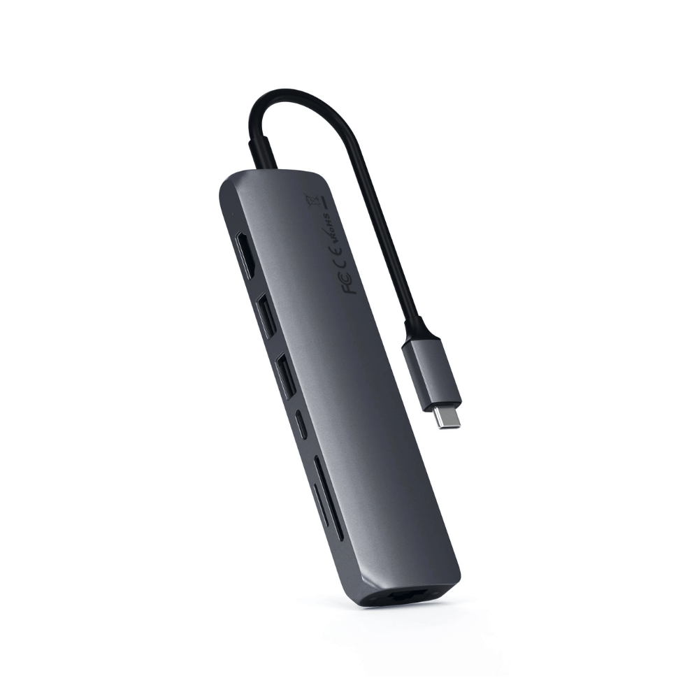 Hub/ Cổng Chuyển USB-C Satechi Multiport Slim 7in1 Ethernet HDMI 4K ST-P7SK