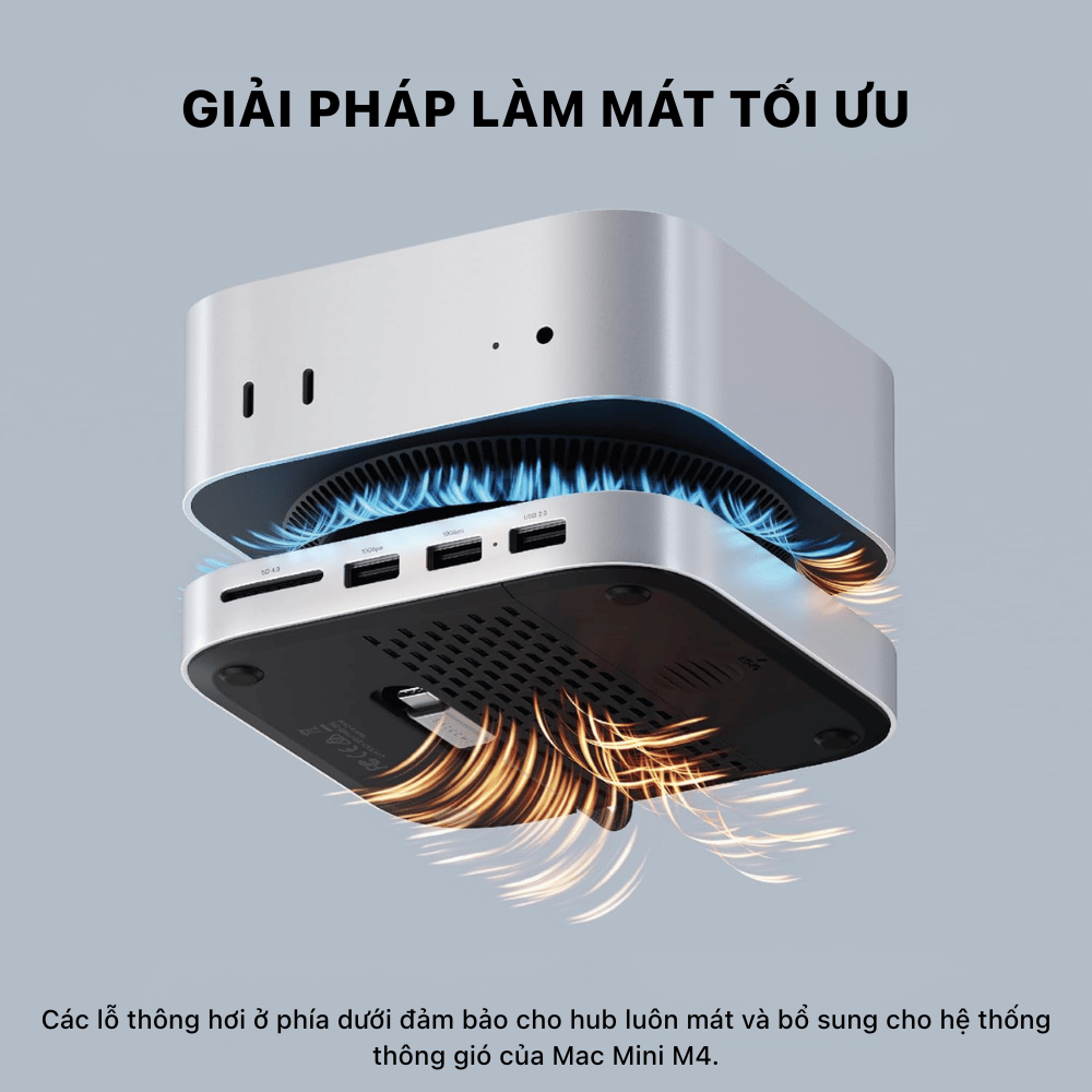 Đế Kiêm Hub Chuyển Đổi Satechi Cho Mac Mini M4 với Box NVME SSD ST-GNMMES