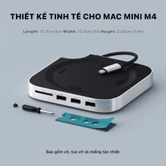 Đế Kiêm Hub Chuyển Đổi Satechi Cho Mac Mini M4 với Box NVME SSD ST-GNMMES