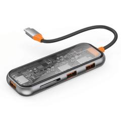 Hub USB-C 5in1 Trong Suốt WIWU Cyber CB005