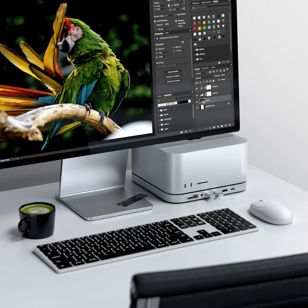 Đế Kiêm Hub Chuyển Đổi Satechi Cho Mac Mini/Studio với Box NVME SSD – ST-GMMSHS