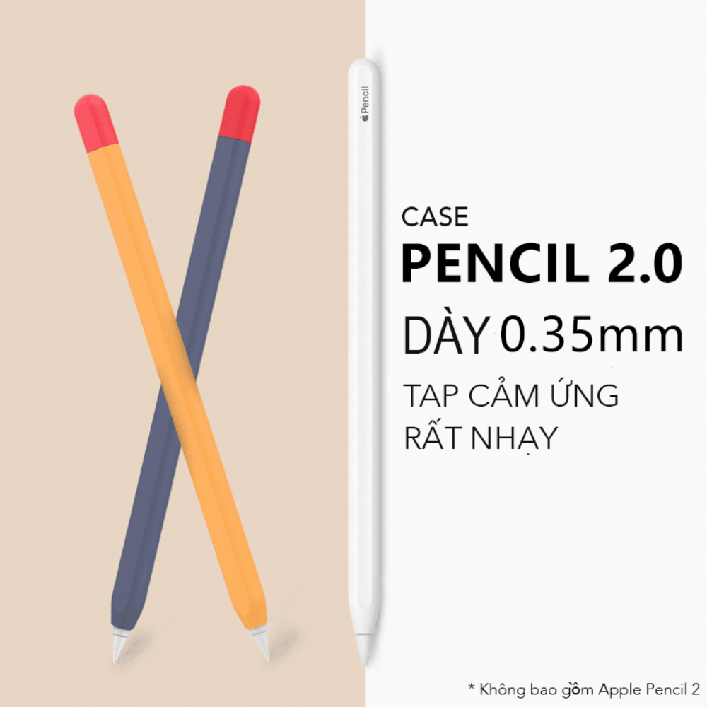 Case/ Ốp Silicon Apple Pencil 2 Kiểu Bút Chì AHASTYLE