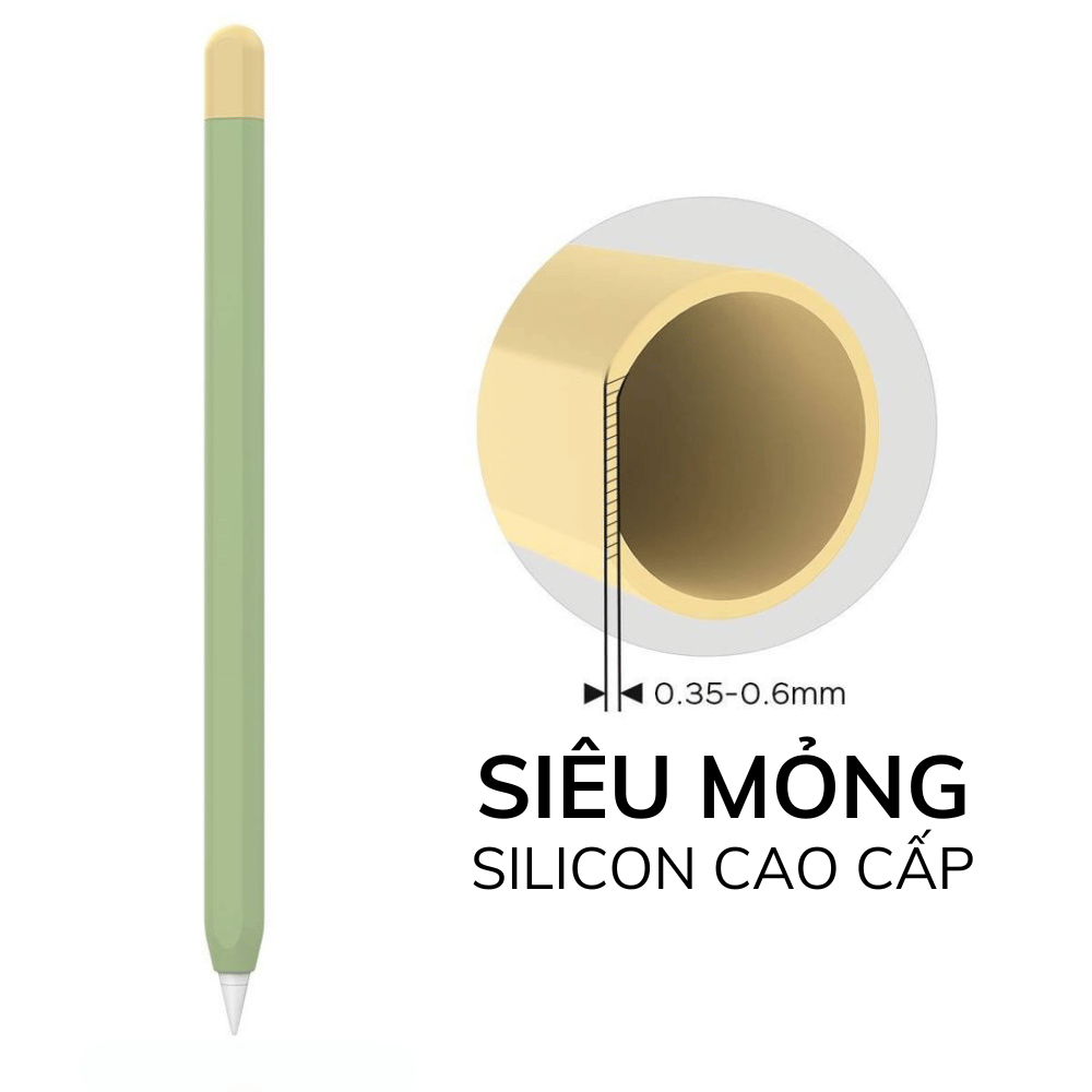 Case/ Ốp Silicon Apple Pencil USB-C Kiểu Bút Chì AHASTYLE