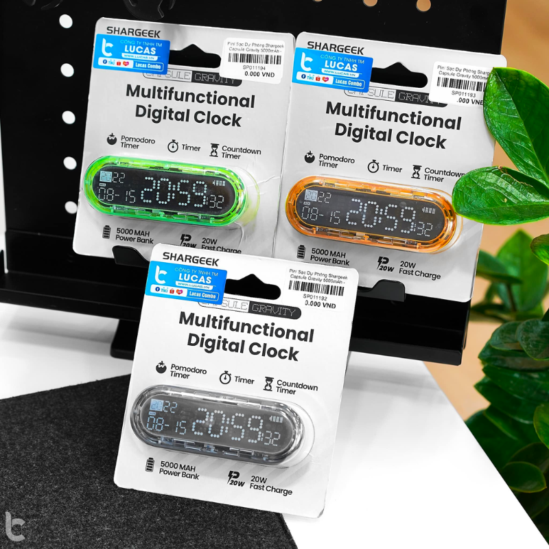 Pin Sạc Dự Phòng Kiêm Đồng Hồ Shargeek Capsule Gravity 5000mAh