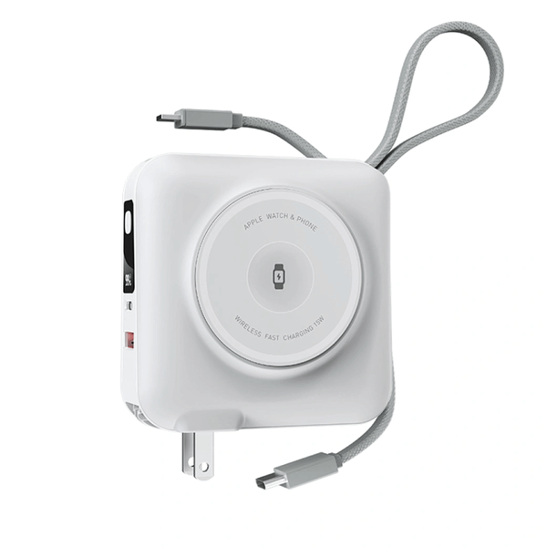 Củ kiêm Pin Dự Phòng WIWU All-Round 6in1 (Tích hợp Cáp USB-C, Chấu AC) 15.000mAh 45W Wi-P051