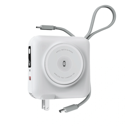 Củ kiêm Pin Dự Phòng WIWU All-Round 6in1 (Tích hợp Cáp USB-C, Chấu AC) 15.000mAh 45W Wi-P051