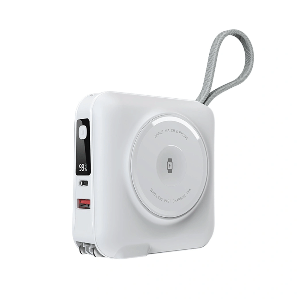 Củ kiêm Pin Dự Phòng WIWU All-Round 6in1 (Tích hợp Cáp USB-C, Chấu AC) 15.000mAh 45W Wi-P051